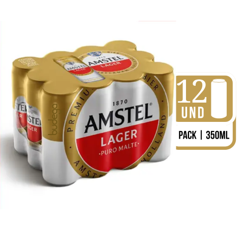 Pack Amstel Lata 350ml com 12 unidades