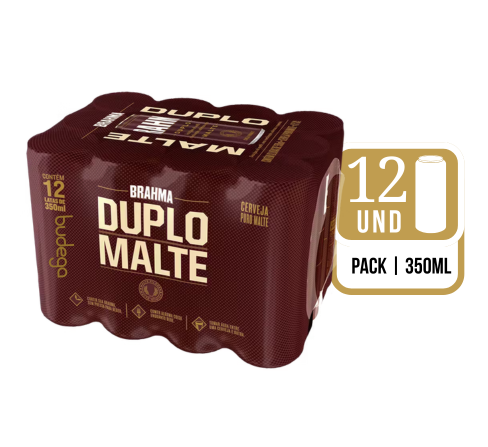 Pack Brahma Duplo Malte Lata 350ml com 12 unidades