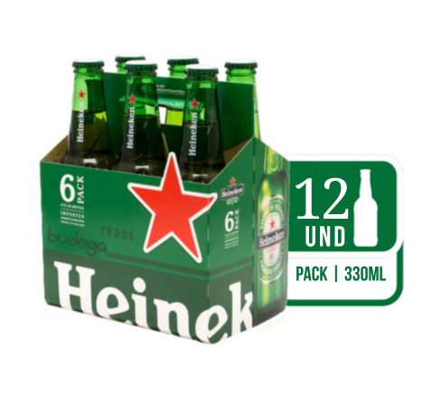 Pack Heineken Long Neck 330ml com 12 unidades